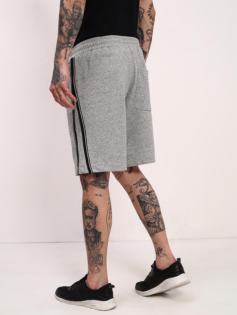 men side taped mid rise regular fit shorts - 21696077 - Standard Image - 3