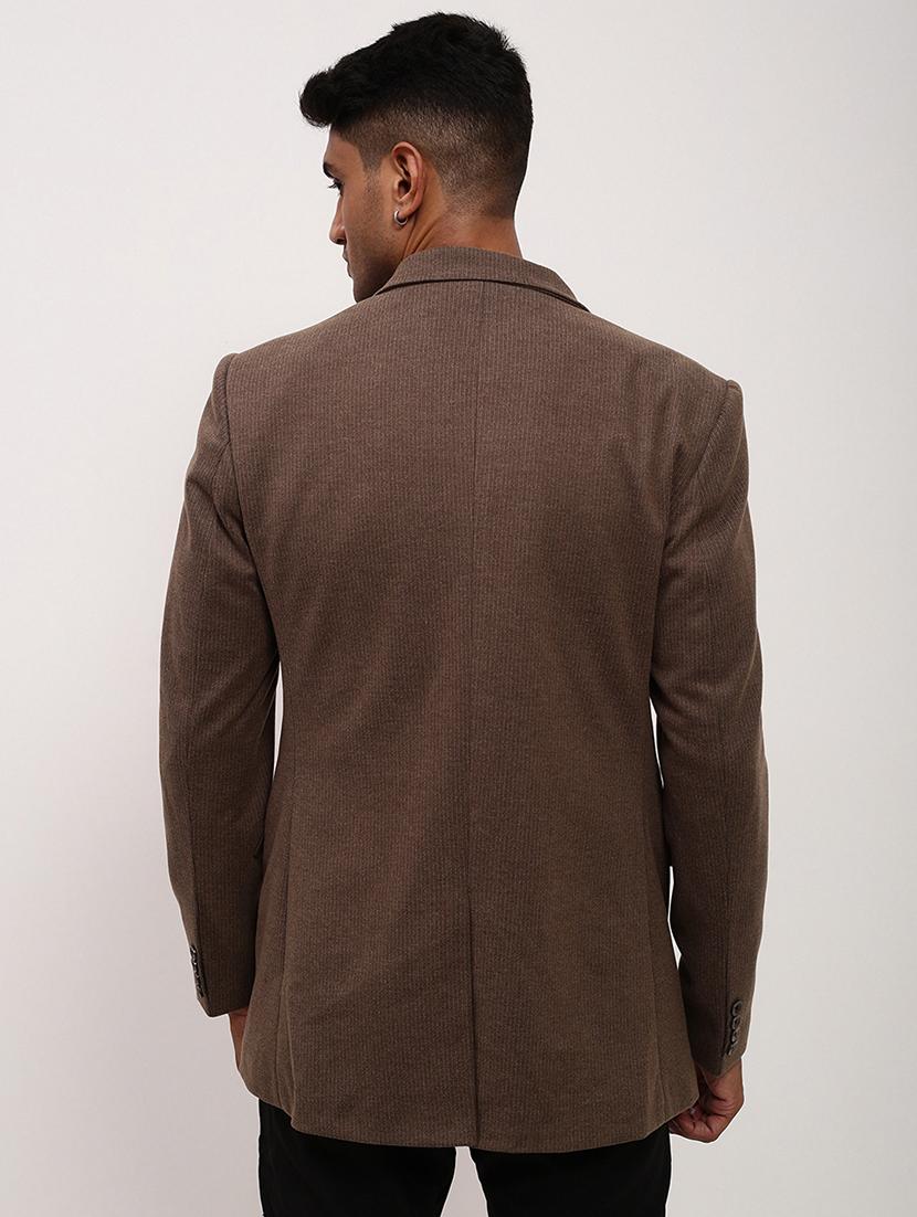 men solids single breasted casual blazer - 21696105 - Standard Image - 3
