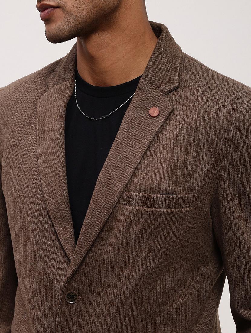 men solids single breasted casual blazer - 21696105 - Standard Image - 5
