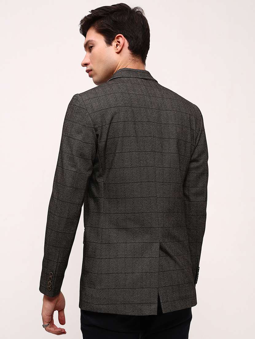 men checks single breasted casual blazer - 21696108 -  Standard Image - 3