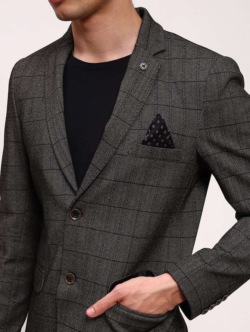 men checks single breasted casual blazer - 21696108 -  Standard Image - 5