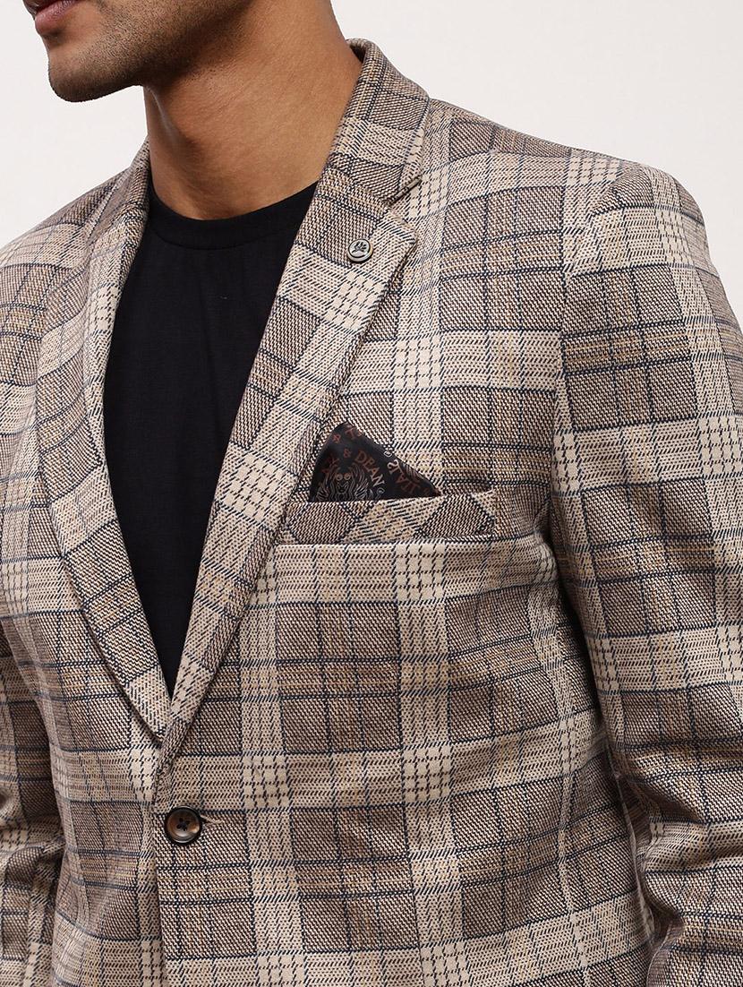 men checks single breasted casual blazer - 21696109 - Standard Image - 5