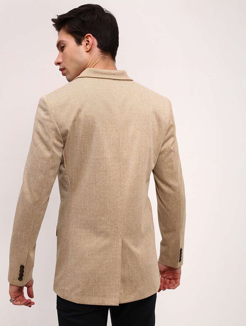 men solid single breasted casual blazer - 21696112 -  Standard Image - 3