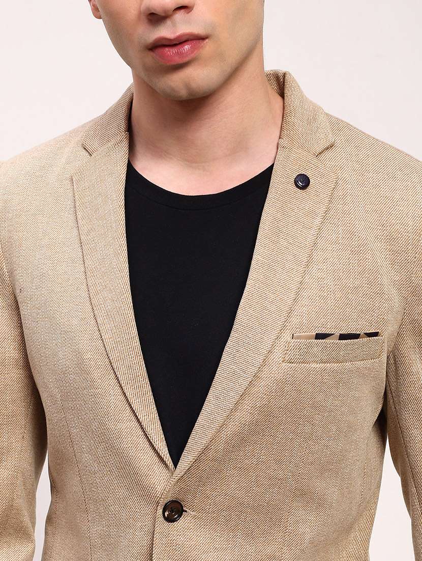 men solid single breasted casual blazer - 21696112 -  Standard Image - 5