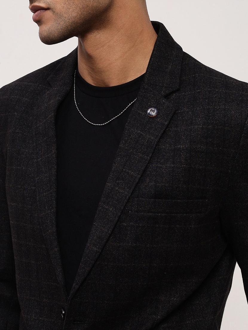 men checks single breasted casual blazer - 21696116 - Standard Image - 5