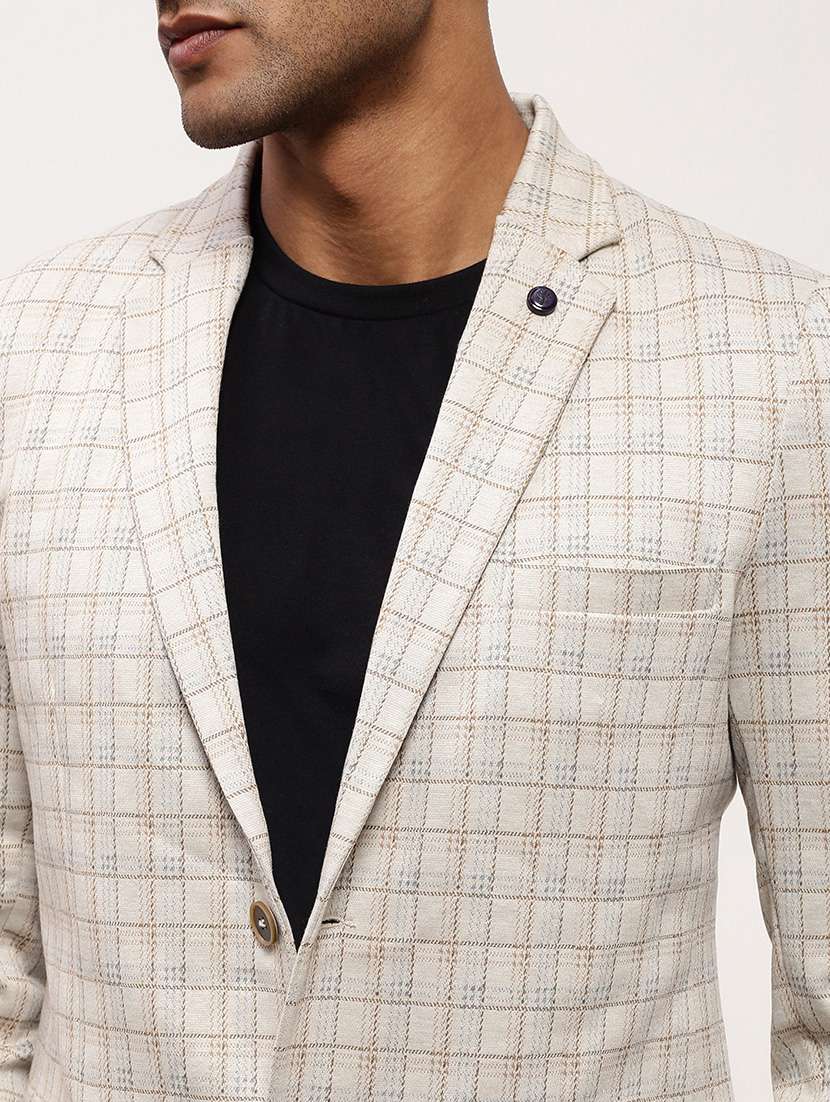 men checks single breasted casual blazer - 21696117 -  Standard Image - 5