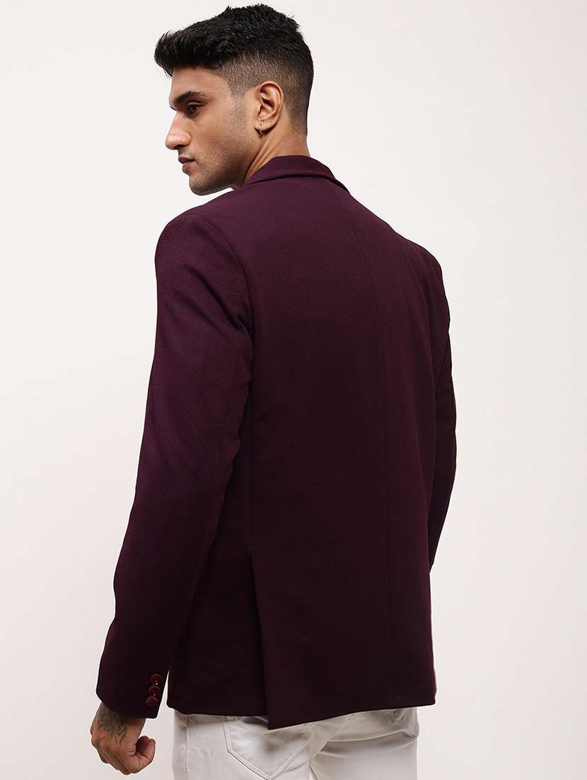 men solid single breasted casual blazer - 21696118 - Standard Image - 3