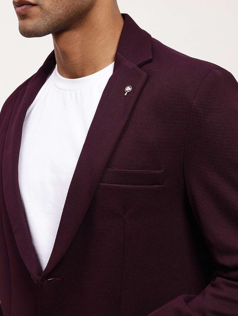 men solid single breasted casual blazer - 21696118 - Standard Image - 5
