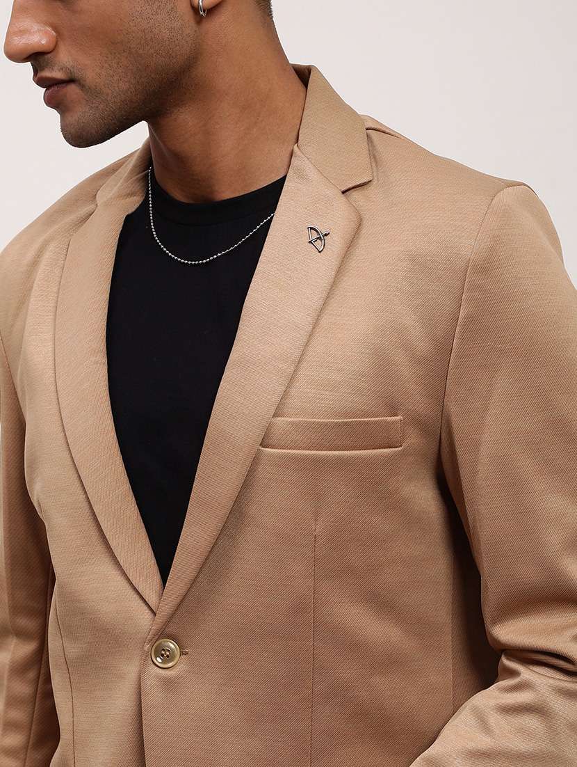 men solid single breasted casual blazer - 21696119 -  Standard Image - 5