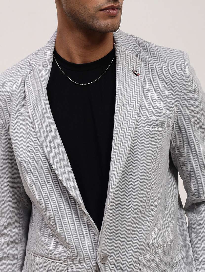men solid single breasted casual blazer - 21696121 -  Standard Image - 5
