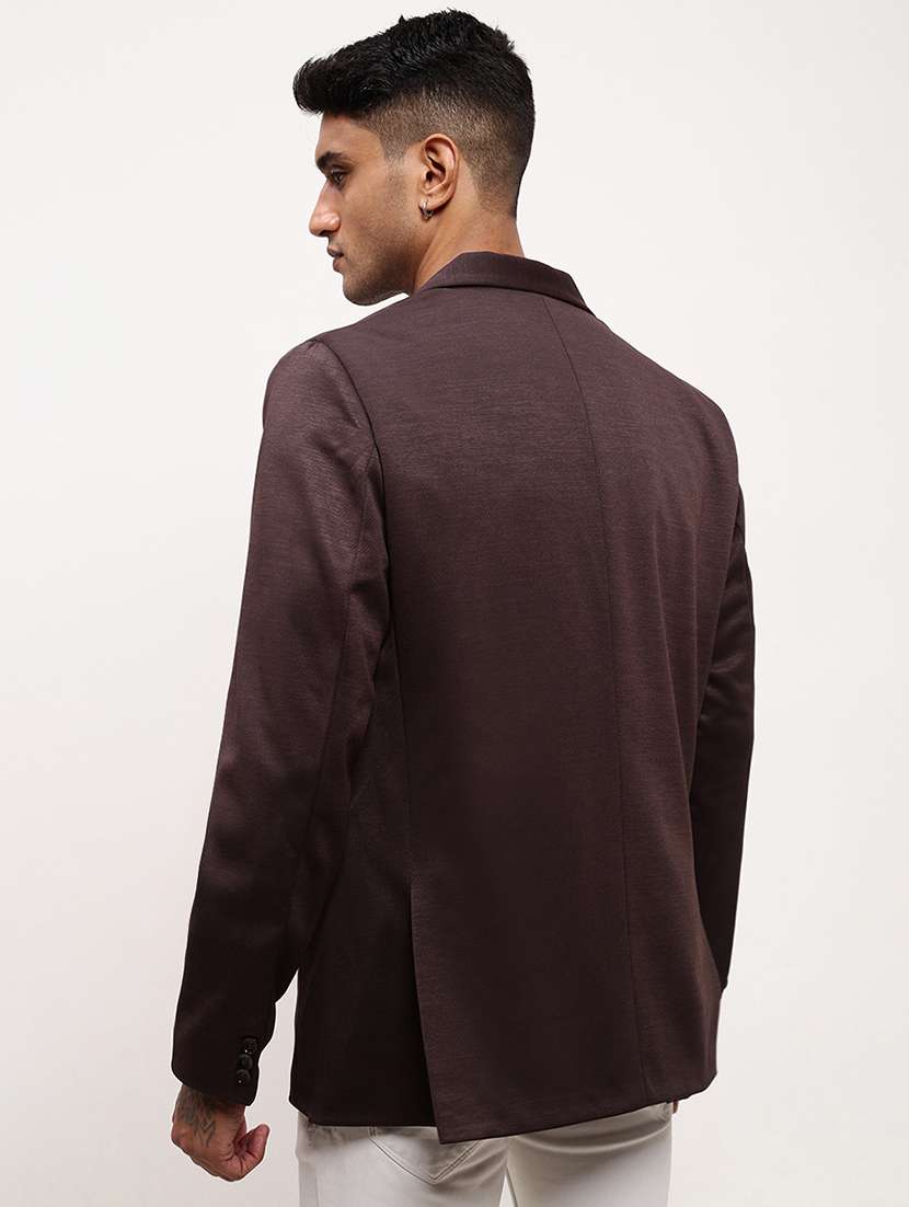 men solid single breasted casual blazer - 21696122 - Standard Image - 3