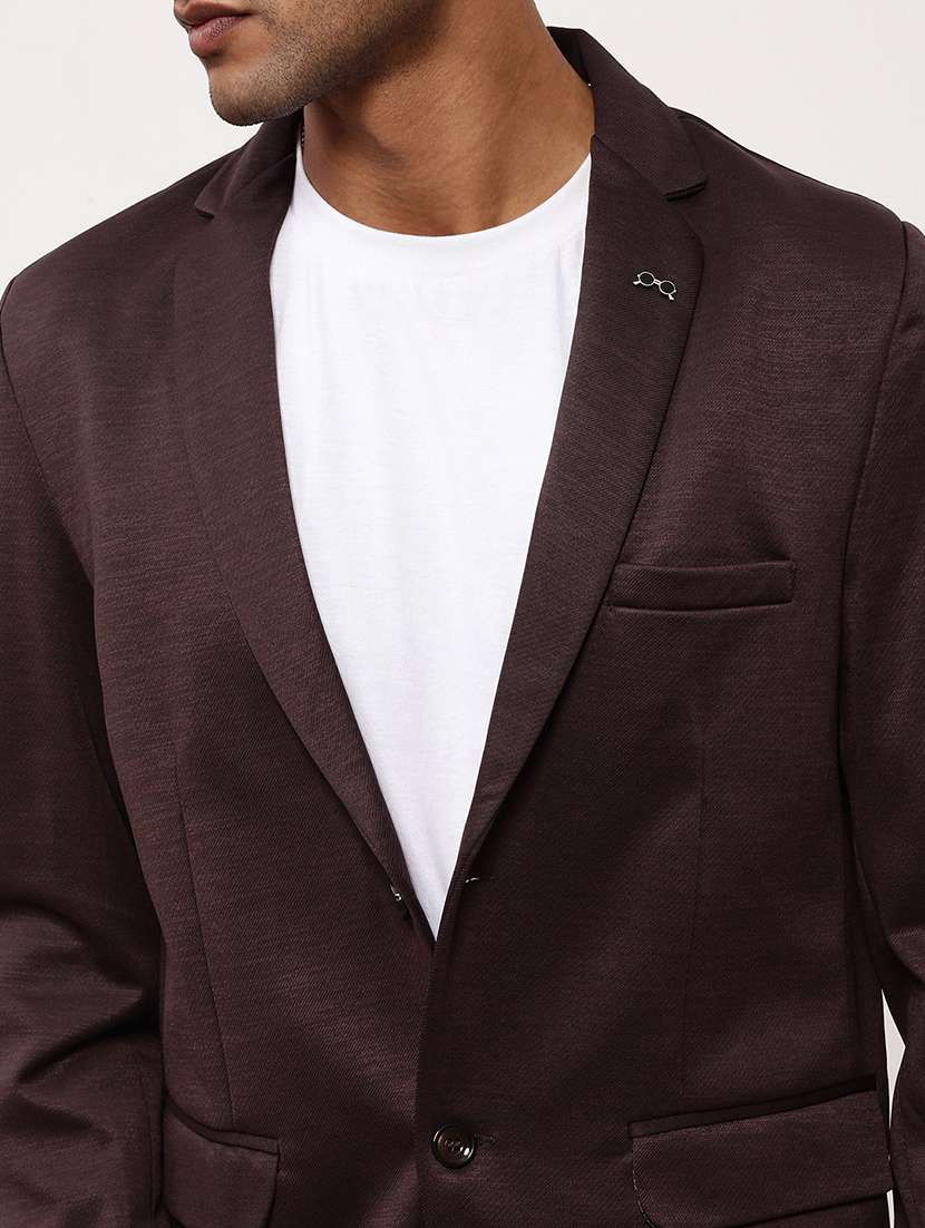 men solid single breasted casual blazer - 21696122 - Standard Image - 5