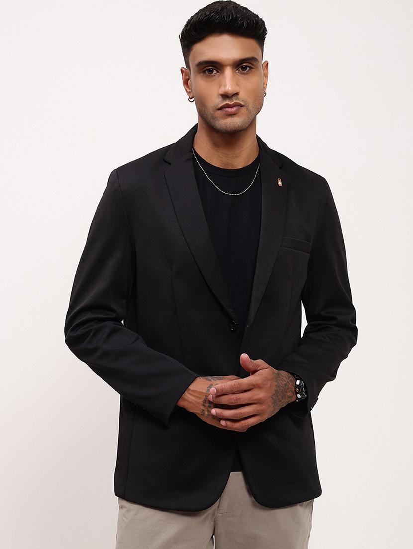 men solid single breasted casual blazer - 21696123 - Zoom Image - 0