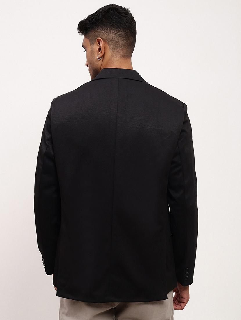men solid single breasted casual blazer - 21696123 - Standard Image - 3