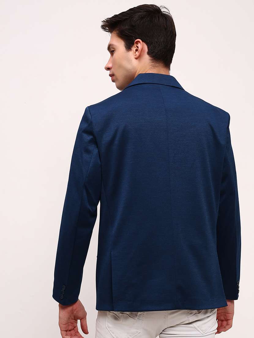 men solid single breasted casual blazer - 21696125 - Standard Image - 3