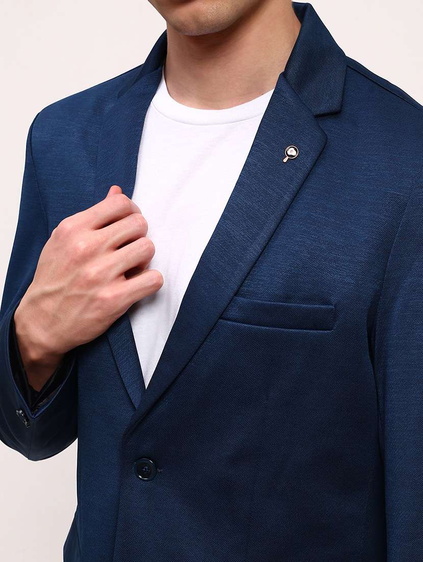 men solid single breasted casual blazer - 21696125 - Standard Image - 5