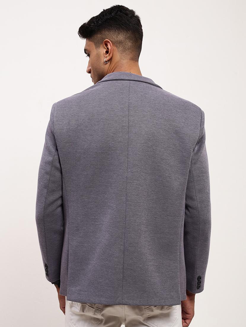 men solid single breasted casual blazer - 21696128 - Standard Image - 3