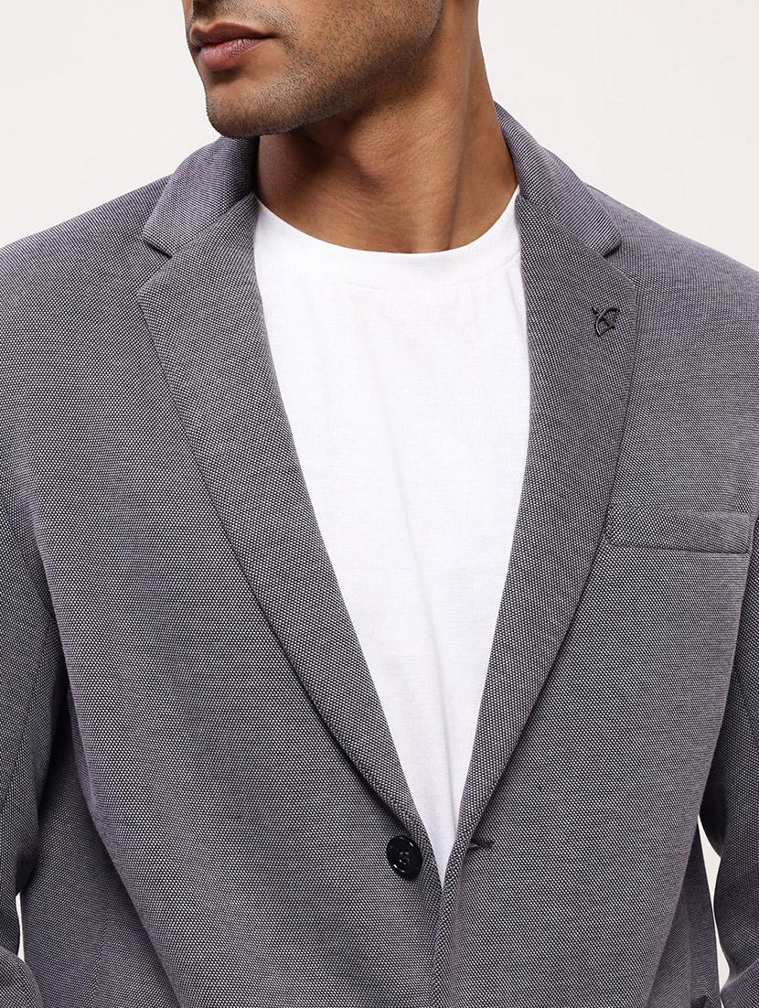 men solid single breasted casual blazer - 21696128 - Standard Image - 5