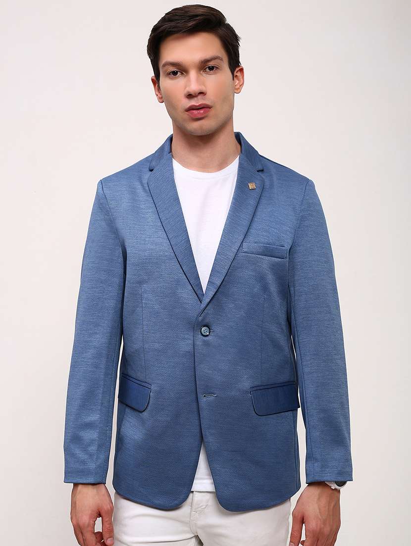 men solid single breasted casual blazer