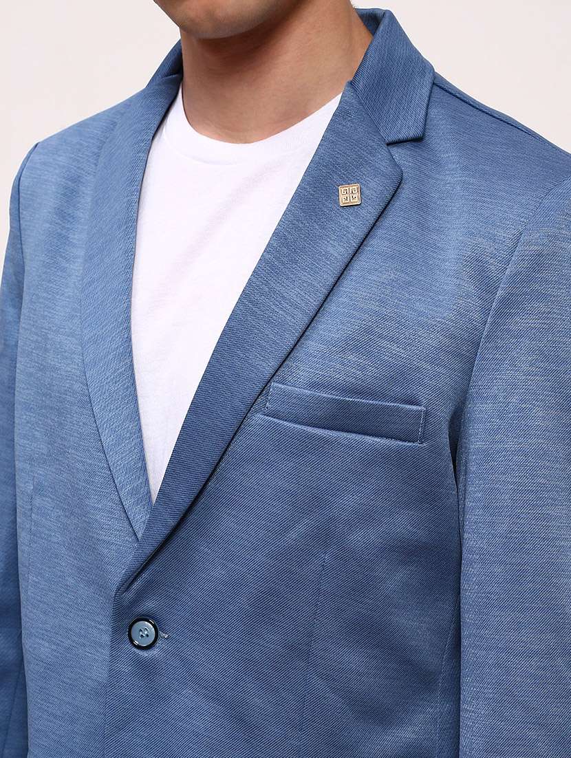 men solid single breasted casual blazer - 21696130 -  Standard Image - 5