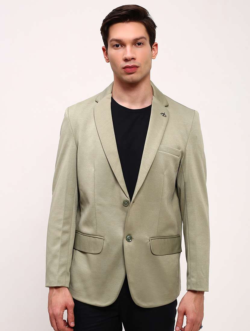 men solid single breasted casual blazer