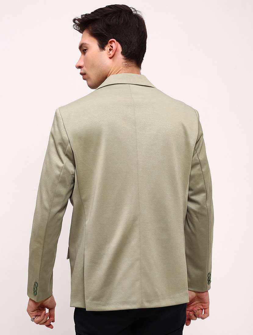 men solid single breasted casual blazer - 21696132 -  Standard Image - 3