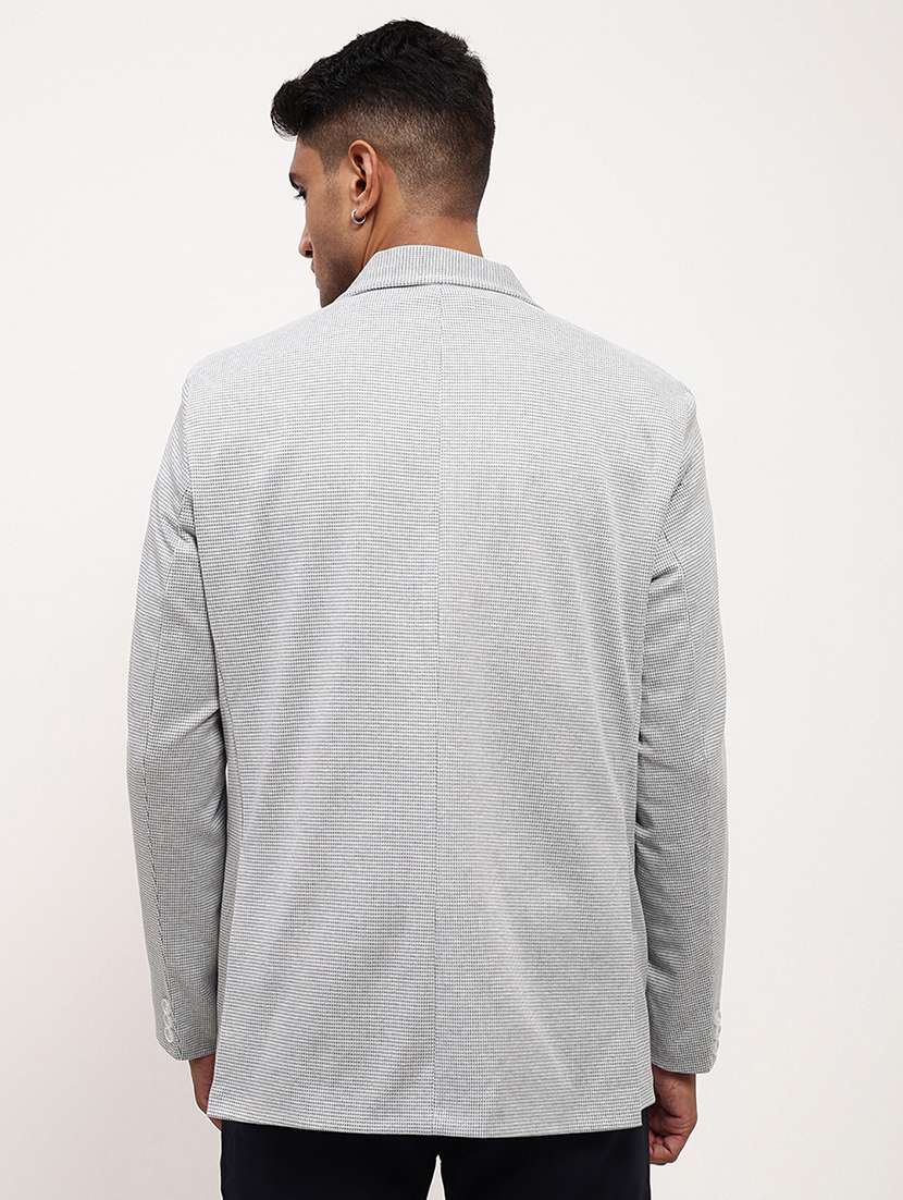 men solid single breasted casual blazer - 21696135 -  Standard Image - 3