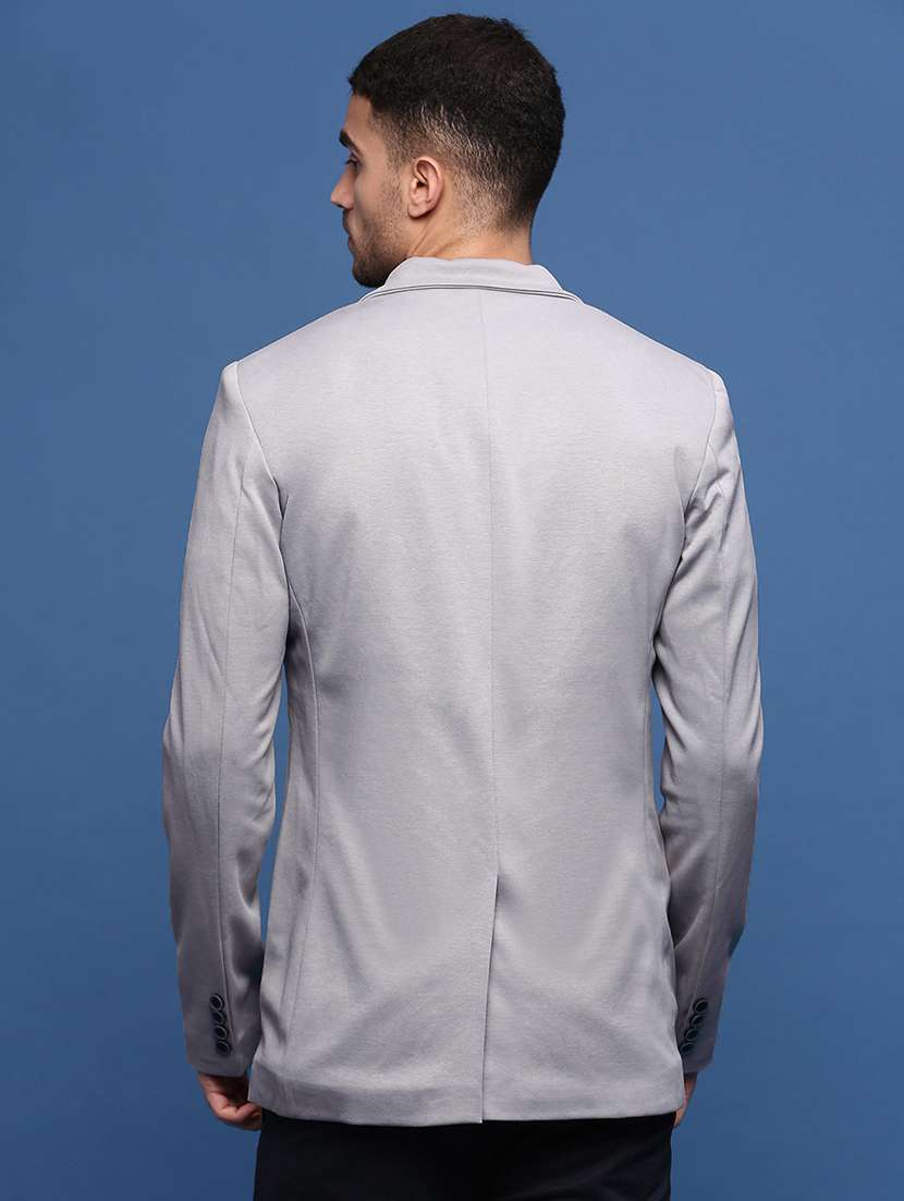 men solid single breasted casual blazer - 21696137 -  Standard Image - 3