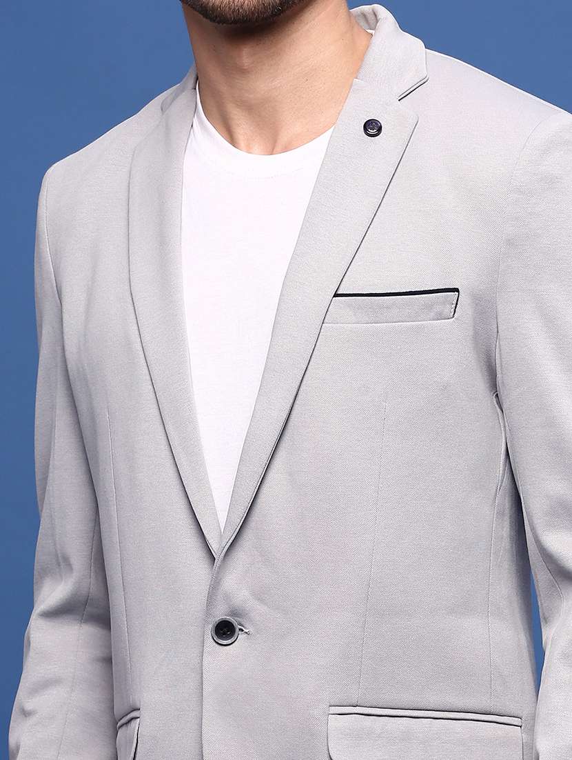men solid single breasted casual blazer - 21696137 -  Standard Image - 5