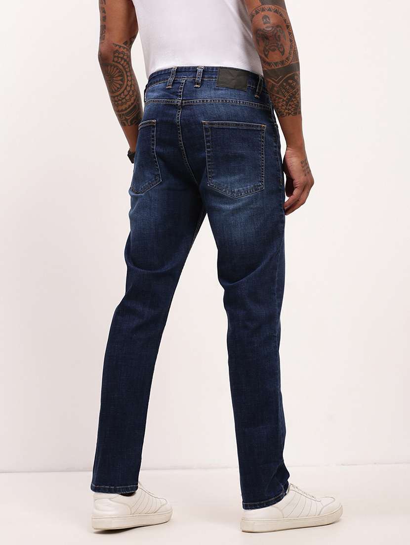 men navy blue low rise full length jean - 21696159 -  Standard Image - 3