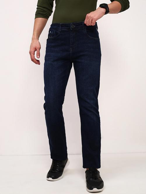 men navy blue low rise full length jean - 21696171 -  Standard Image - 0