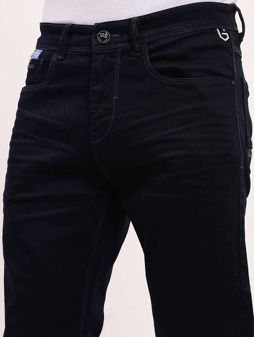 men navy blue low rise full length jean - 21696185 -  Standard Image - 5