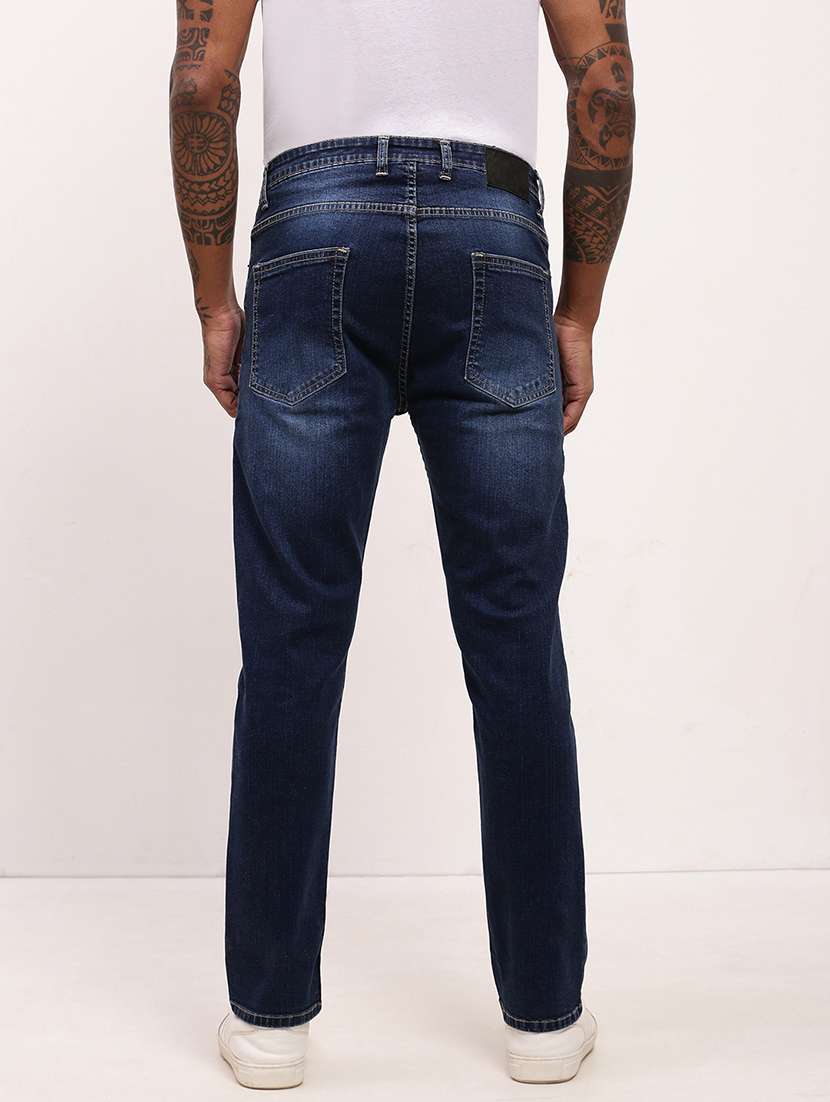 men navy blue low rise full length jean - 21696191 -  Standard Image - 3