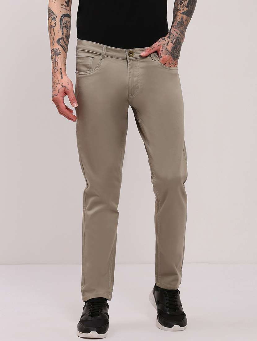 men olive low rise full length jean
