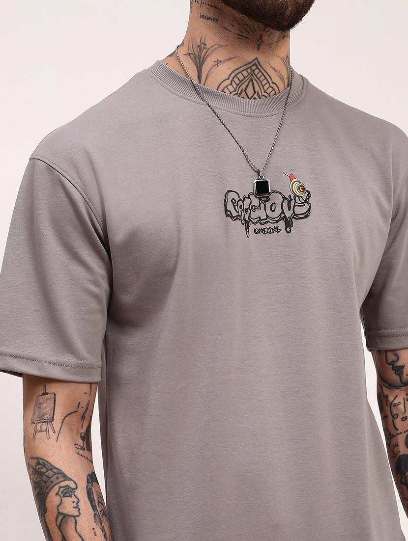 men front & back print round neck oversized t-shirt - 21696216 - Standard Image - 5