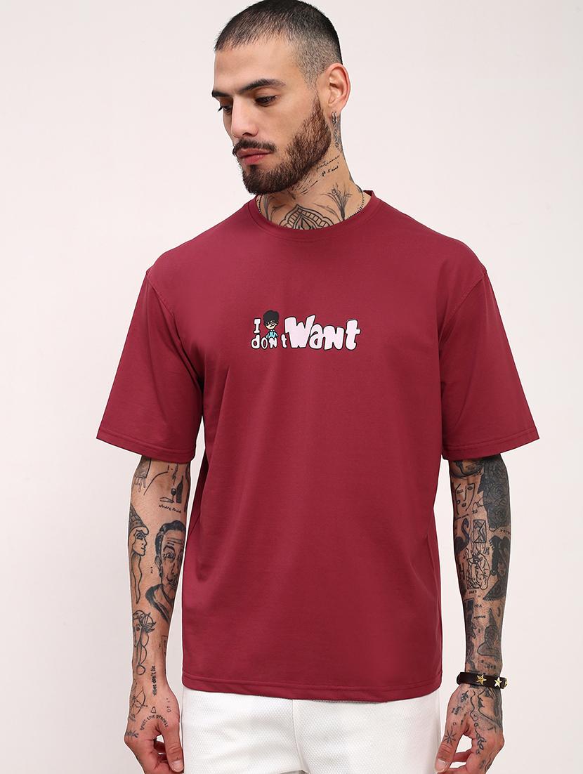 men front & back print round neck oversized t-shirt - 21696217 -  Zoom Image - 0