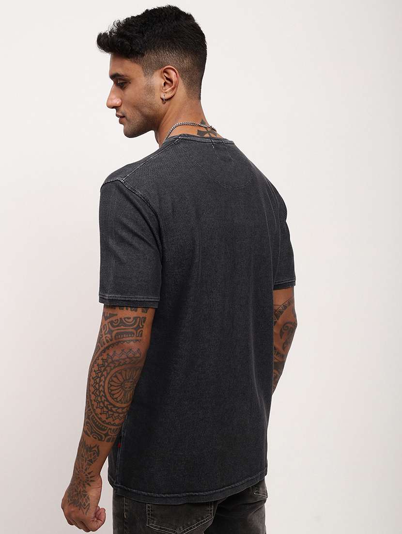 men solid short sleeve slim fit t-shirt - 21696222 - Standard Image - 3