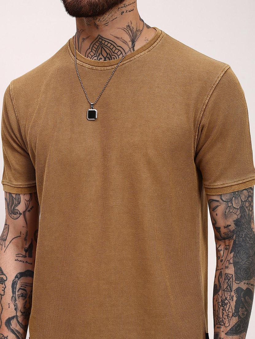 men solid short sleeve slim fit t-shirt - 21696224 - Standard Image - 5