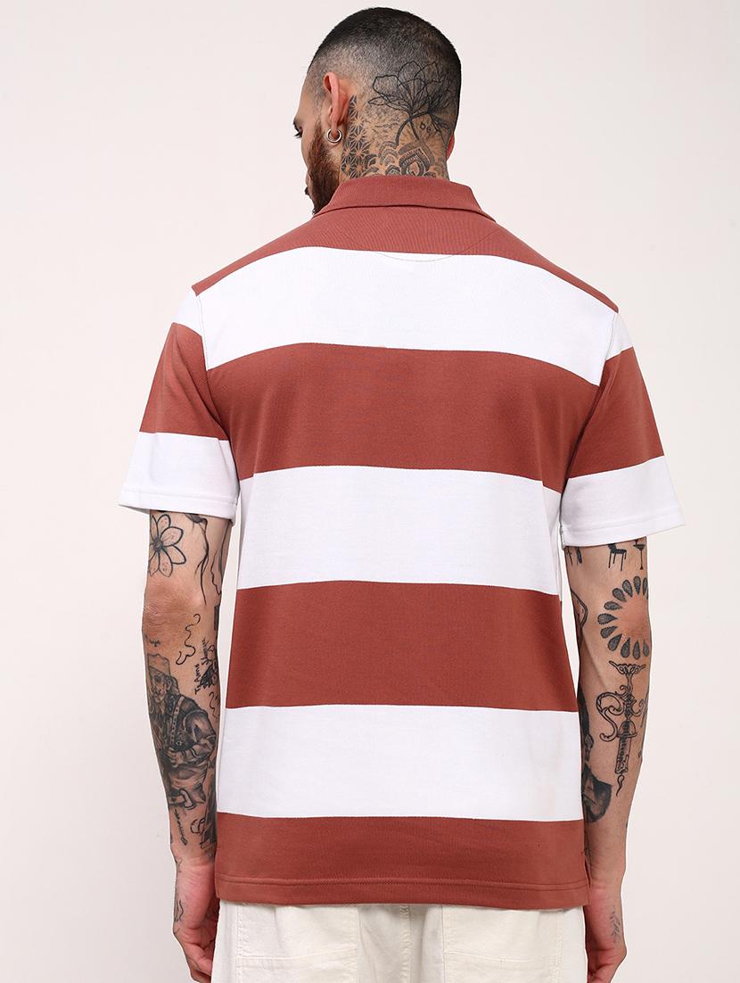 men striped short sleeve polo t-shirt - 21696231 - Standard Image - 3