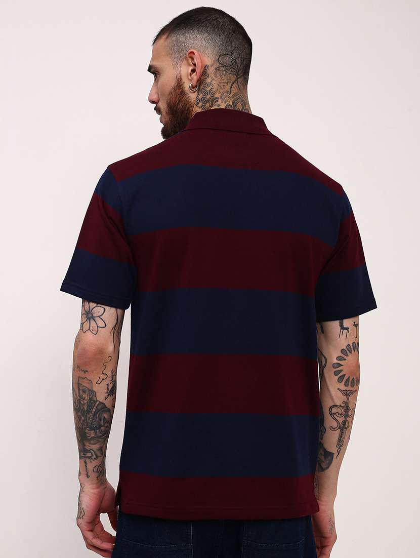 men striped short sleeve polo t-shirt - 21696234 -  Standard Image - 3