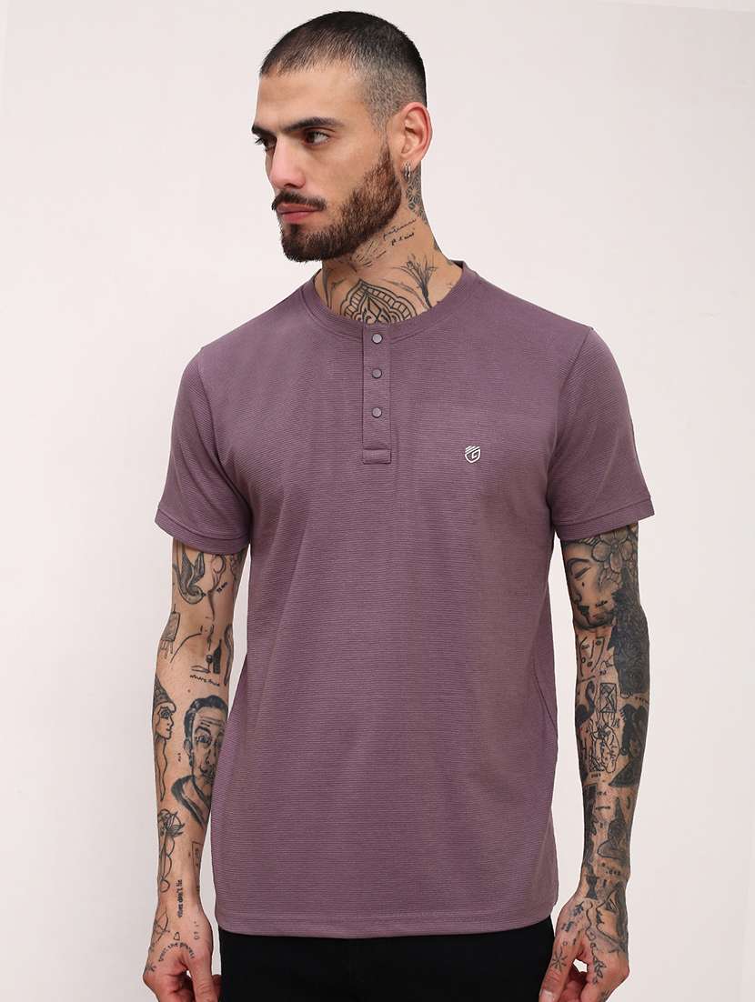 men solid short sleeve slim fit t-shirt