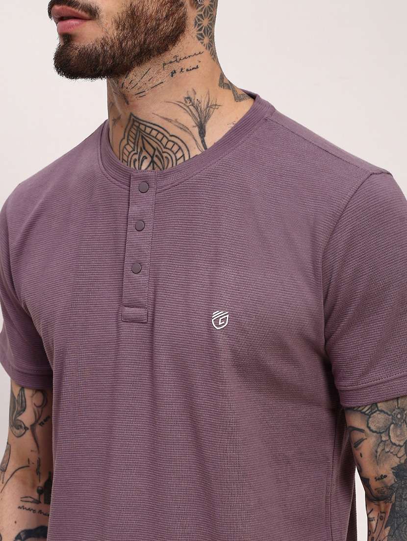 men solid short sleeve slim fit t-shirt - 21696236 -  Standard Image - 5