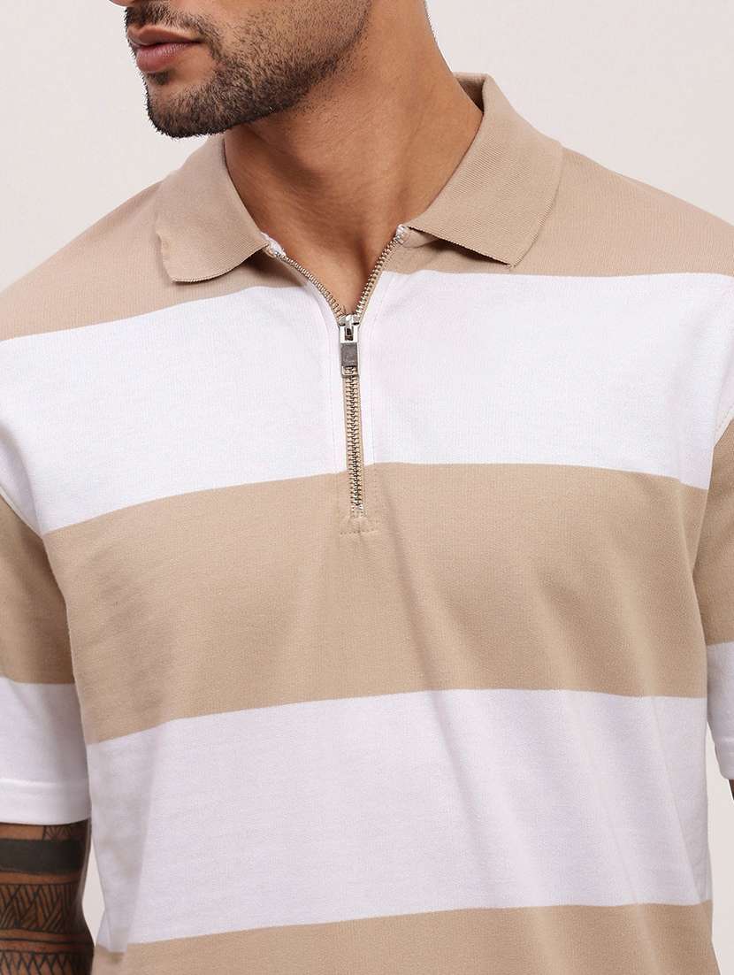 men striped short sleeve polo t-shirt - 21696239 -  Standard Image - 5