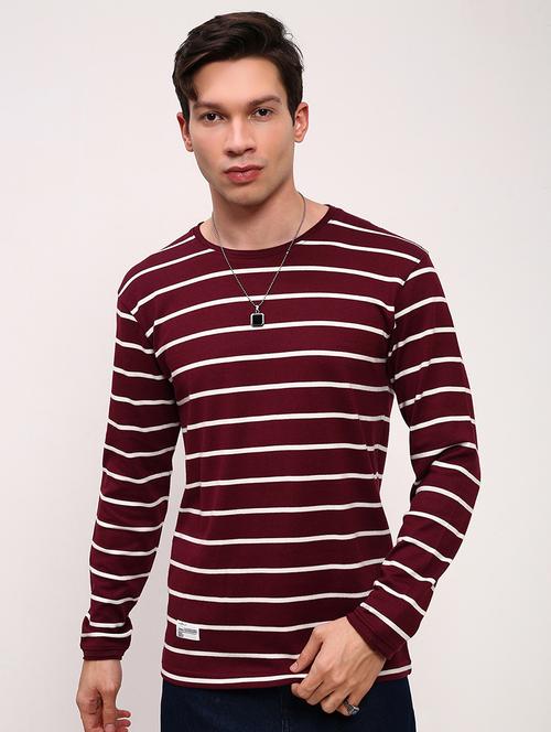 men striped long sleeve slim fit t-shirt - 21696240 - Standard Image - 0