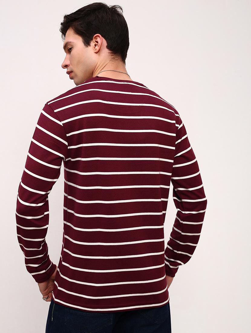 men striped long sleeve slim fit t-shirt - 21696240 - Standard Image - 3