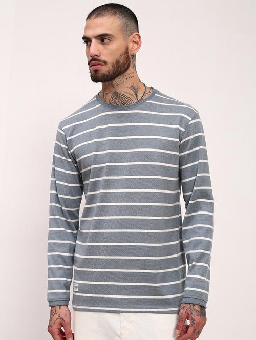 men striped long sleeve slim fit t-shirt - 21696244 -  Standard Image - 0