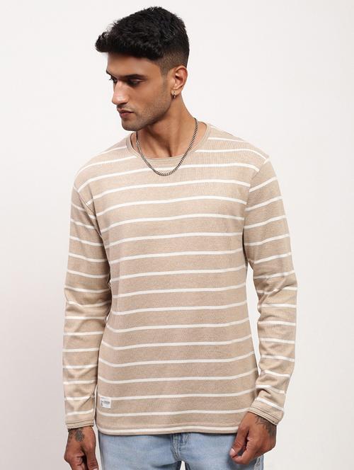 men striped long sleeve slim fit t-shirt - 21696245 - Standard Image - 0
