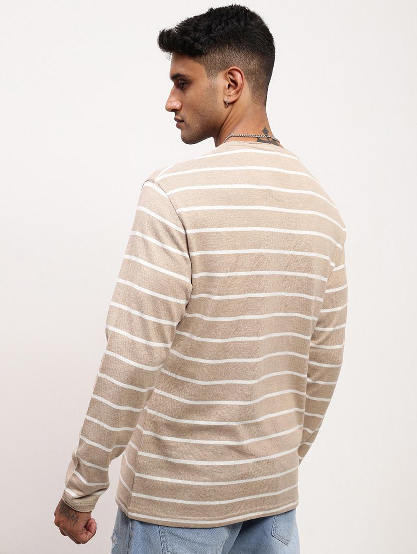 men striped long sleeve slim fit t-shirt - 21696245 - Standard Image - 3