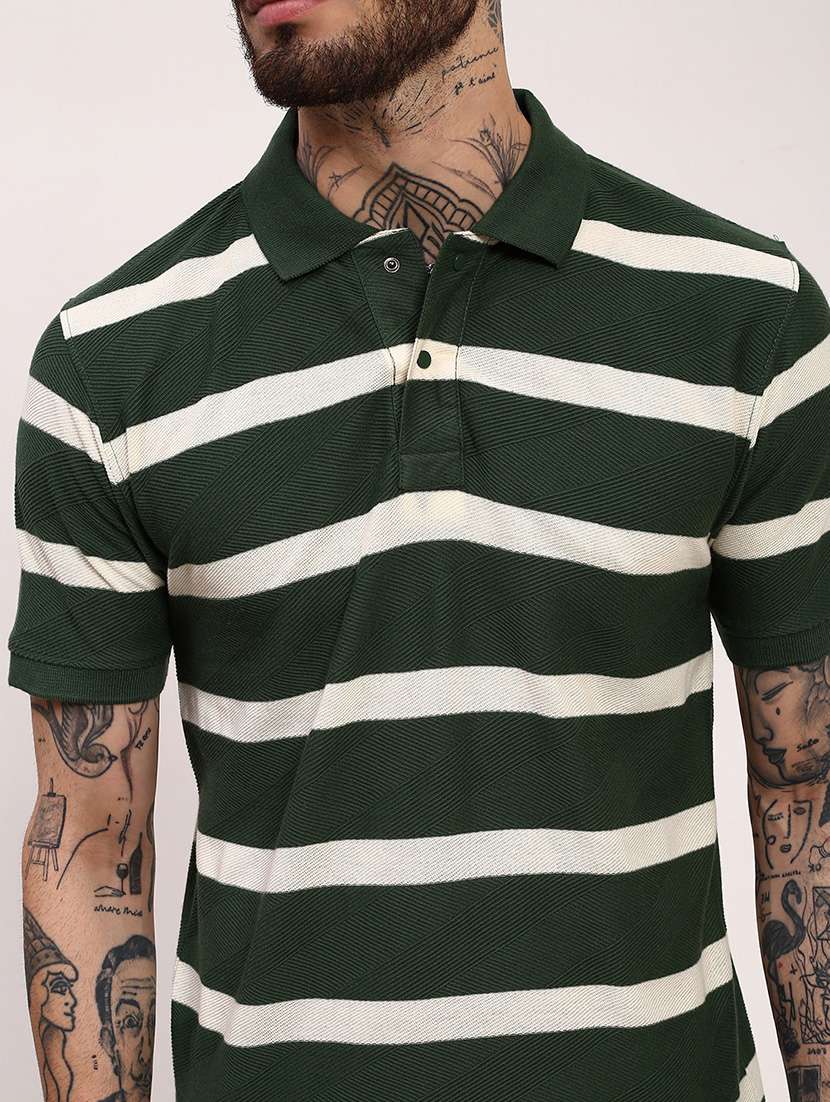 men striped short sleeve polo t-shirt - 21696246 - Standard Image - 5