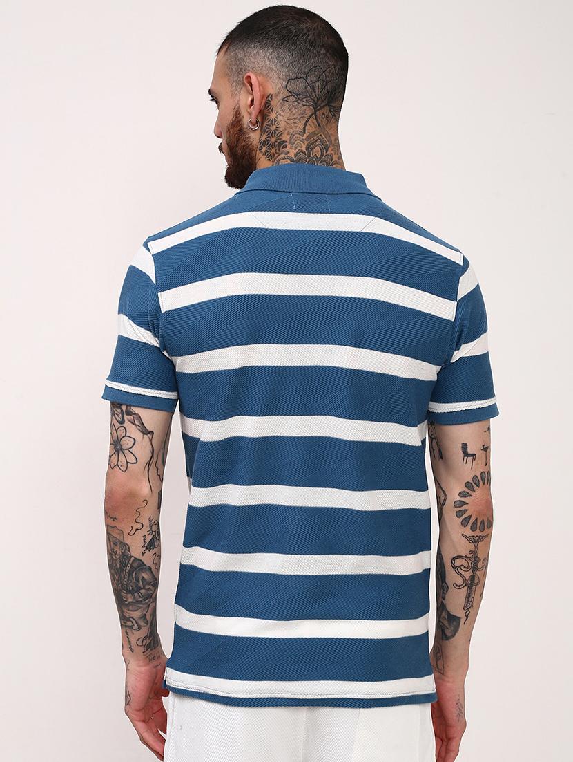 men striped short sleeve polo t-shirt - 21696247 - Standard Image - 3
